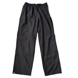 EMS Men’s Black Elastic Waist Side Zippered Polyester Hiking Rain Pants Size‎ L